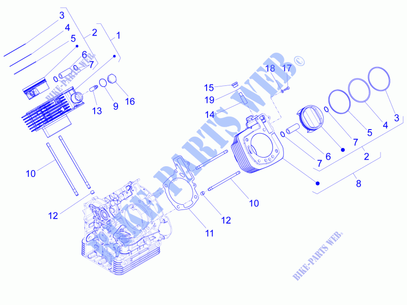 Cylinder   Piston for MOTO GUZZI Eldorado E3 ABS 2016
