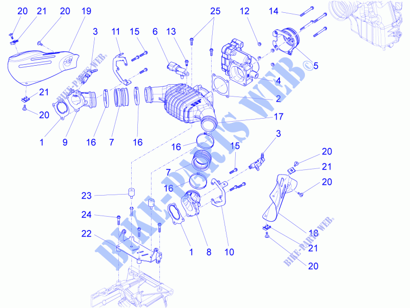 Throttle body for MOTO GUZZI Eldorado E4 ABS 2017