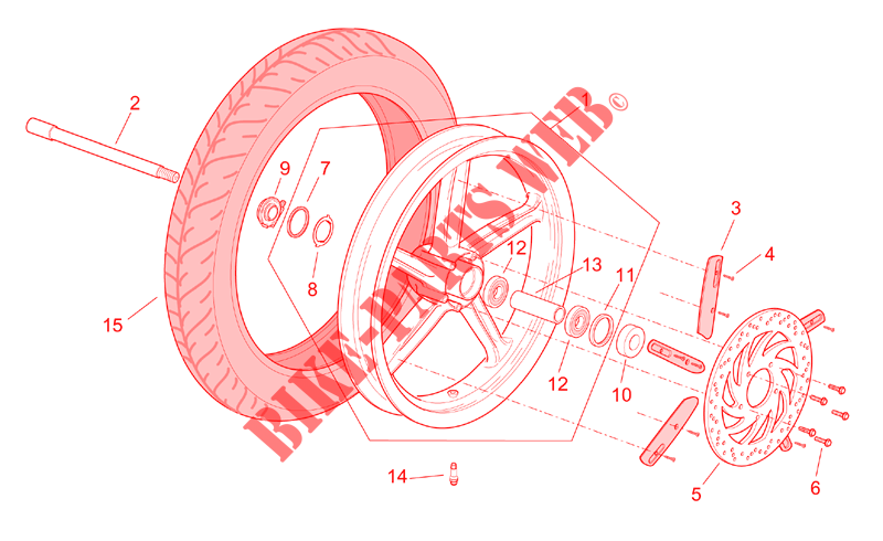 Front wheel for SCARABEO Scarabeo (engine Rotax) 1999