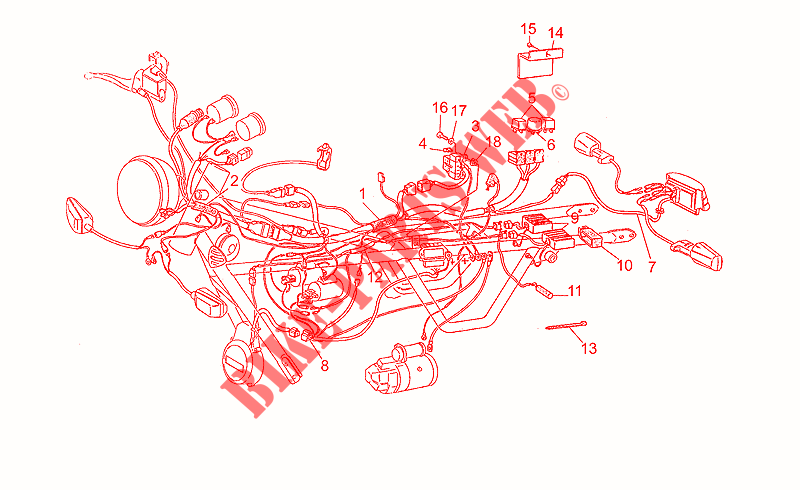 Electrical system for MOTO GUZZI 65 GT 1988