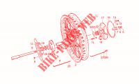 Rear wheel, spokes for MOTO GUZZI T3 e Derivati Calif./T4/Pol./CC/PA 1979