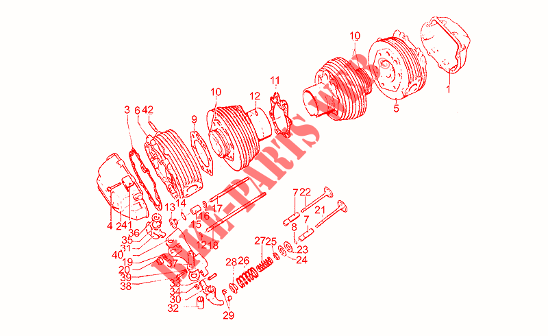 Cylinder head for MOTO GUZZI T3 e Derivati Calif./T4/Pol./CC/PA 1984