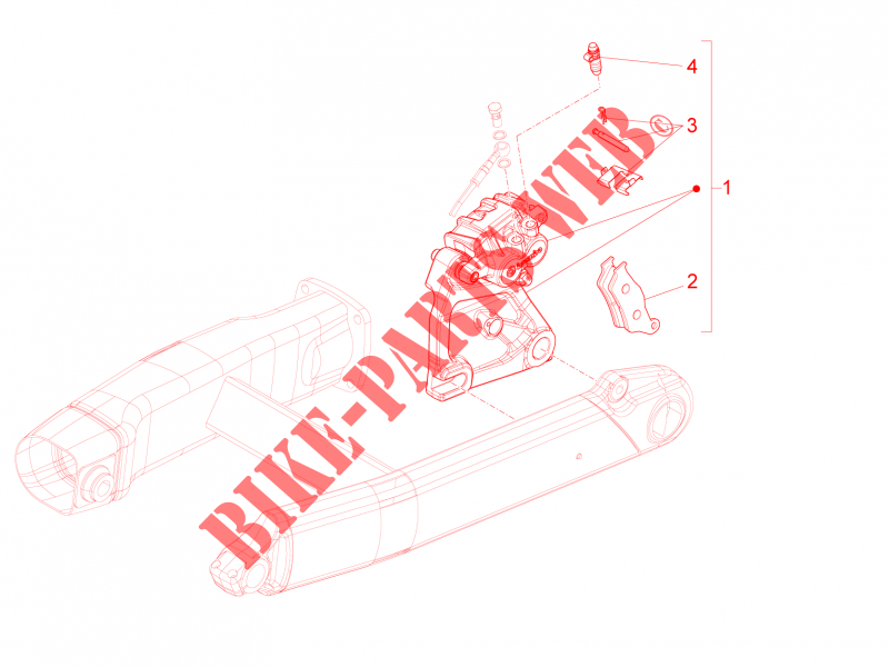 Rear brake caliper for MOTO GUZZI California Touring ABS 2013