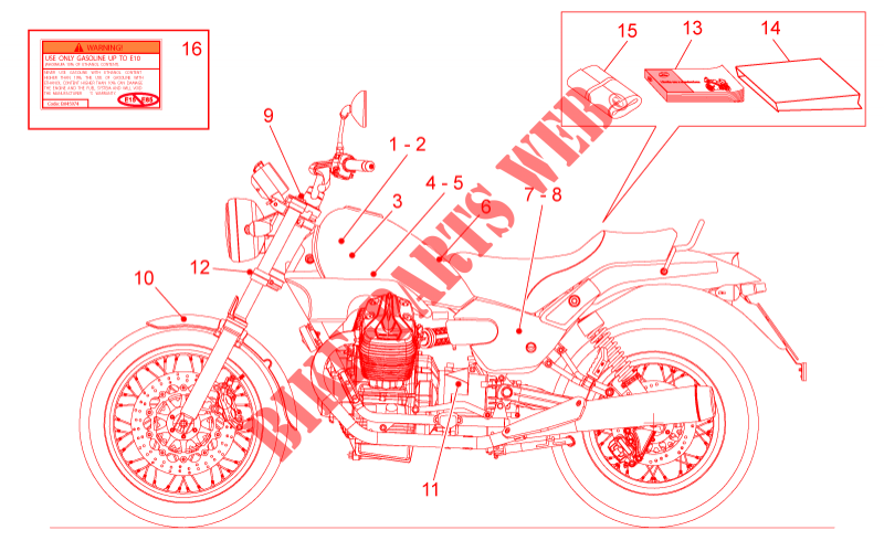 Decal and plate set for MOTO GUZZI Nevada Classic 2013