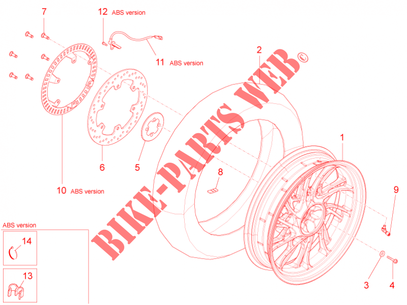 Rear wheel II for MOTO GUZZI Stelvio 8V STD - NTX 2014