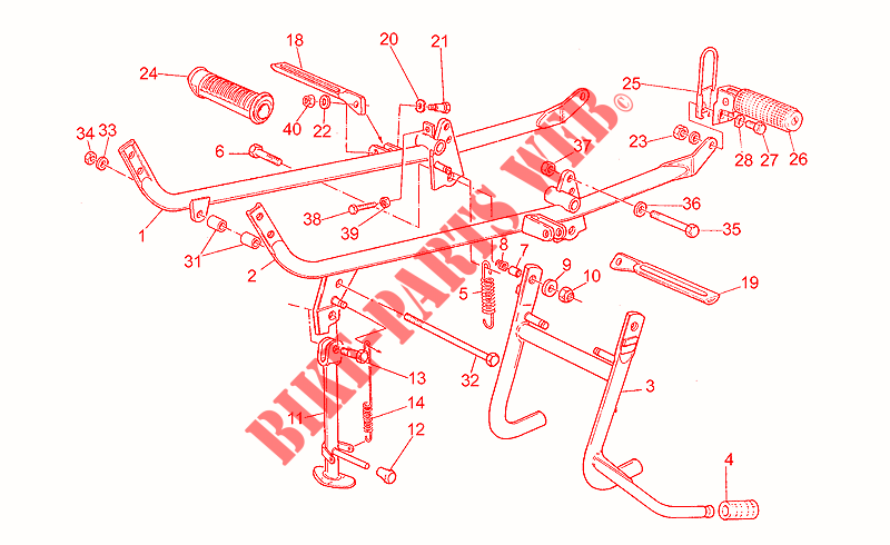 Foot rests   Lateral stand for MOTO GUZZI V 35 II 1986