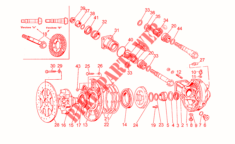 Rear bevel gear for MOTO GUZZI V 50 III Pol./PA VechioTipo 1983