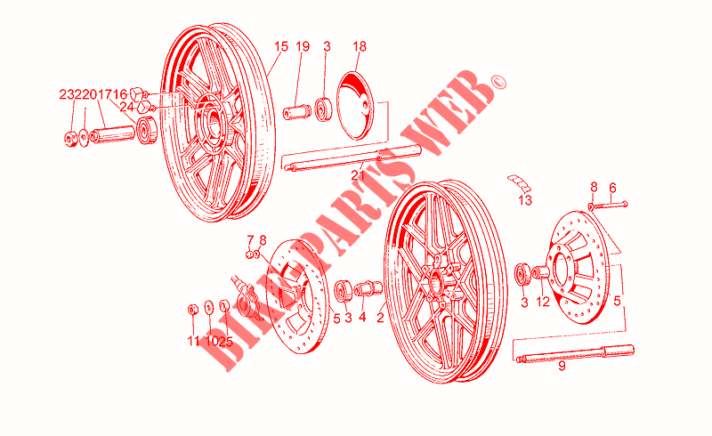 Wheels for MOTO GUZZI V 50 III Pol./PA VechioTipo 1983
